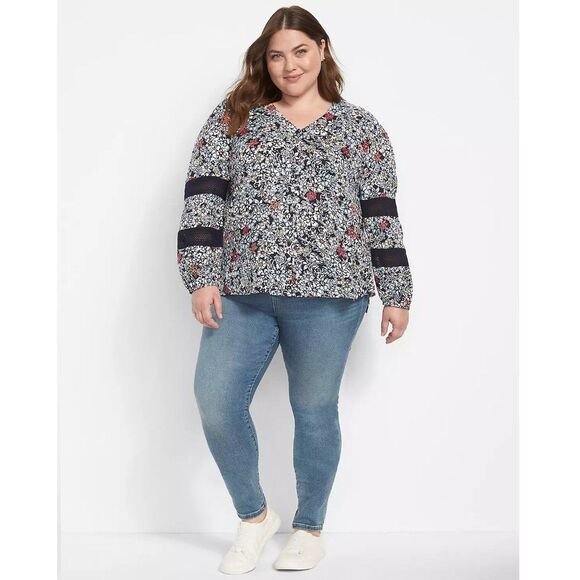 Lane Bryant Top Size 18/20  No-Peek Button Front Lace - Picture 3 of 14